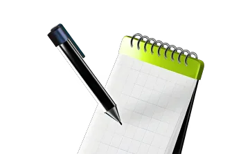 Yellow notepad with pencil icon